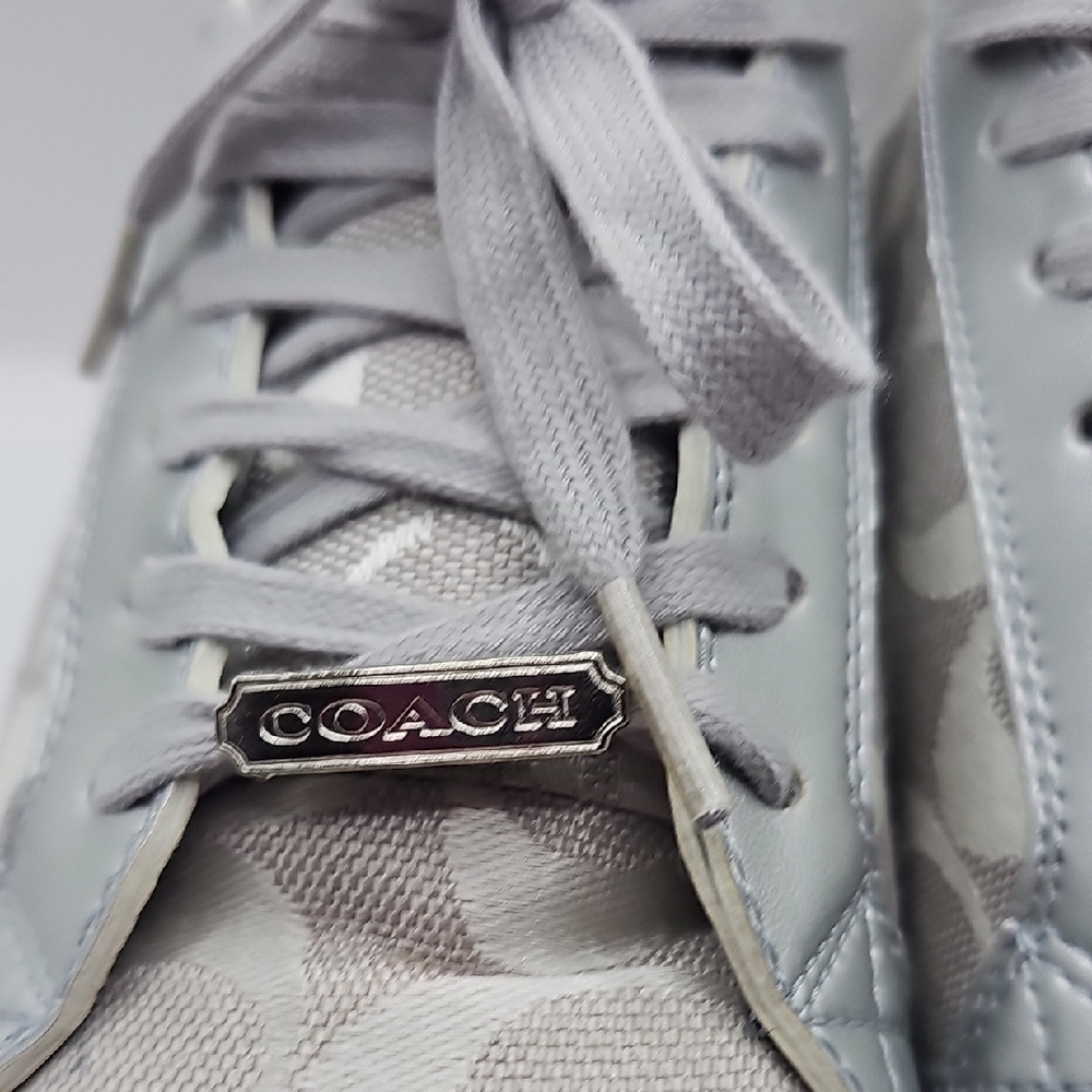 Silver and Cream Patterned Sneakers - Picture 8 of 11